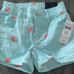 Baby Gap toddler girl denim shorts watermelons 4yr